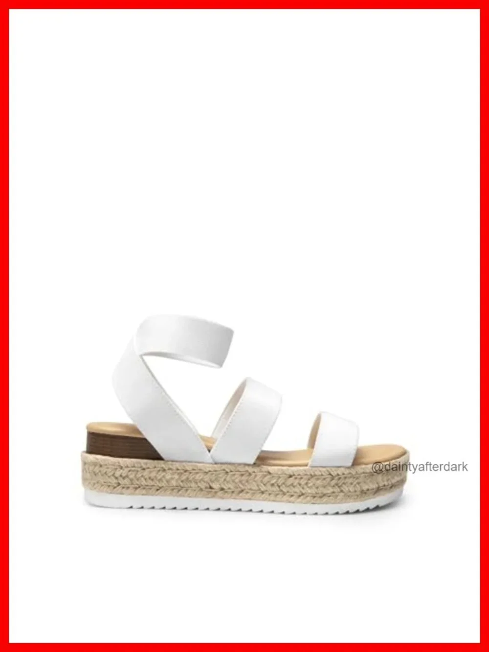 Platform Wedge Sandals - Espadrille Strappy Ankle Strap Faux Leather